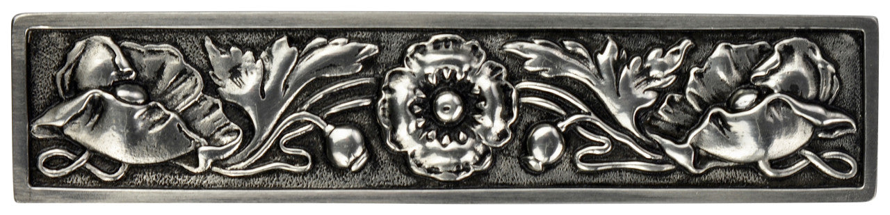 Notting Hill Hardware 3" cc Poppy Cabinet Pull - Brilliant Pewter