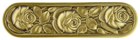 Notting Hill Hardware 3" cc McKenna's Rose Cabinet Pull - Antique Brass
