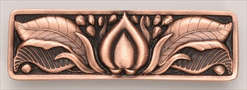 Notting Hill NHP-681-AC: 3" cc Hope Blossom Cabinet Pull - Antique Copper