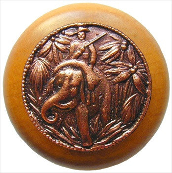 Notting Hill NHW-705M-AC: Jungle Patrol Cabinet Knob - Maple/Antique Copper