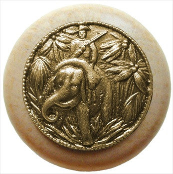 Notting Hill NHW-705N-AB: Jungle Patrol Cabinet Knob - Natural/Antique Brass