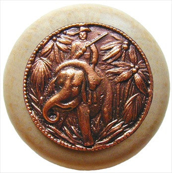 Notting Hill NHW-705N-AC: Jungle Patrol Cabinet Knob - Natural/Antique Copper