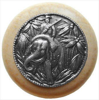 Notting Hill NHW-705N-AP: Jungle Patrol Cabinet Knob - Natural/Antique Pewter
