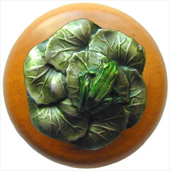 Notting Hill NHW-709M-PHT: Leap Frog Cabinet Knob - Maple/Pewter