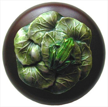Notting Hill NHW-709W-PHT: Leap Frog Cabinet Knob - Dark Walnut/Pewter