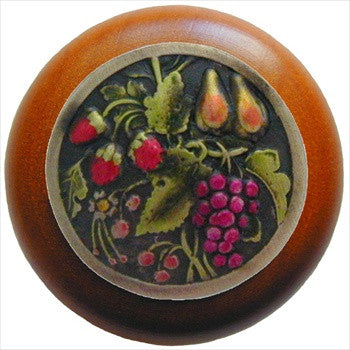 Notting Hill NHW-713C-BHT: Tuscan Bounty Cabinet Knob - Cherry/Brass