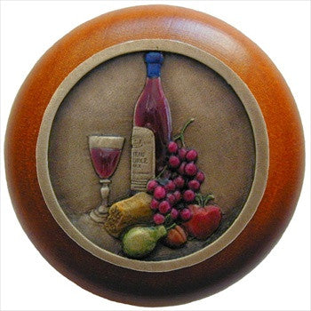 Notting Hill NHW-740C-BHT: Best Cellar (Wine) Cabinet Knob - Cherry/Brass