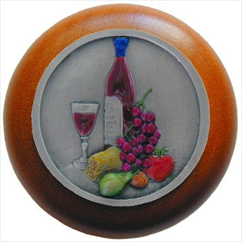 Notting Hill NHW-740C-PHT: Best Cellar (Wine) Cabinet Knob - Cherry/Pewter
