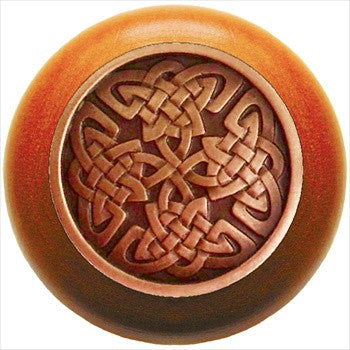 Notting Hill NHW-757C-AC: Celtic Isles Cabinet Knob - Cherry/Antique Copper