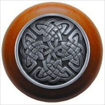Notting Hill NHW-757C-AP: Celtic Isles Cabinet Knob - Cherry/Antique Pewter