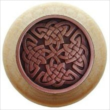 Notting Hill NHW-757N-AC: Celtic Isles Cabinet Knob - Natural/Antique Copper