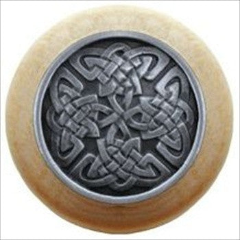 Notting Hill NHW-757N-AP: Celtic Isles Cabinet Knob - Natural/Antique Pewter