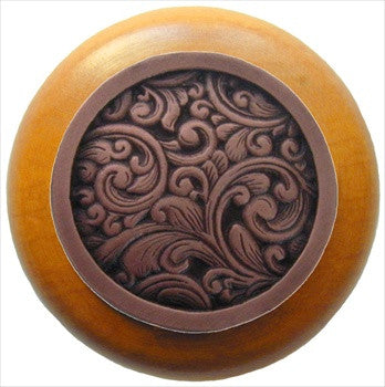 Notting Hill NHW-759M-AC: Saddleworth Cabinet Knob - Maple/Antique Copper
