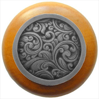 Notting Hill NHW-759M-AP: Saddleworth Cabinet Knob - Maple/Antique Pewter