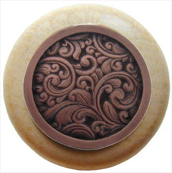 Notting Hill NHW-759N-AC: Saddleworth Cabinet Knob - Natural/Antique Copper