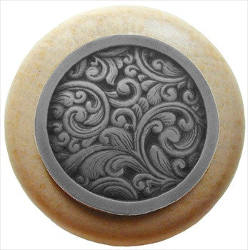 Notting Hill NHW-759N-AP: Saddleworth Cabinet Knob - Natural/Antique Pewter