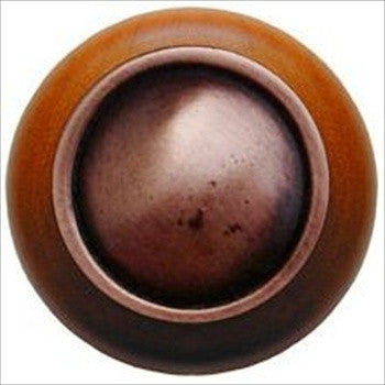 Notting Hill NHW-761C-AC: Plain Dome Cabinet Knob - Cherry/Antique Copper