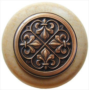 Notting Hill NHW-761M-AC: Plain Dome Cabinet Knob - Maple/Antique Copper
