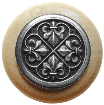 Notting Hill NHW-761M-AP: Plain Dome Cabinet Knob - Maple/Antique Pewter