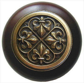 Notting Hill NHW-761N-AB: Plain Dome Cabinet Knob - Natural/Antique Brass