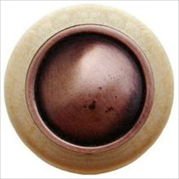 Notting Hill NHW-761N-AC: Plain Dome Cabinet Knob - Natural/Antique Copper