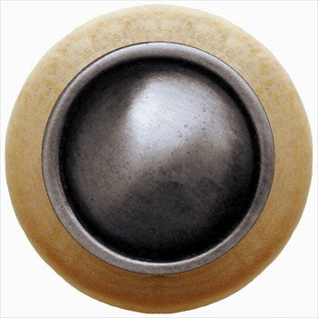 Notting Hill NHW-761N-AP: Plain Dome Cabinet Knob - Natural/Antique Pewter