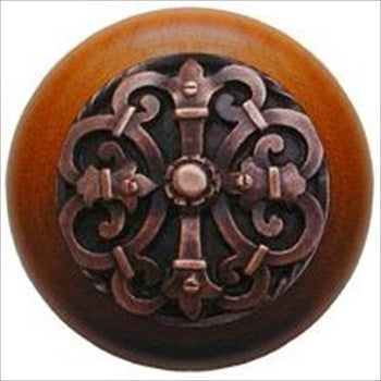 Notting Hill NHW-776C-AC: Chateau Cabinet Knob - Cherry/Antique Copper