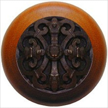 Notting Hill NHW-776C-DB: Chateau Cabinet Knob - Cherry/Dark Brass