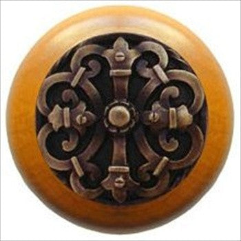Notting Hill NHW-776M-AB: Chateau Cabinet Knob - Maple/Antique Brass