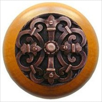 Notting Hill NHW-776M-AC: Chateau Cabinet Knob - Maple/Antique Copper