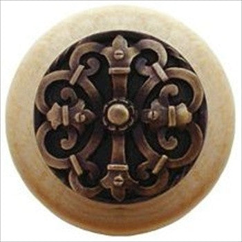 Notting Hill NHW-776N-AB: Chateau Cabinet Knob - Natural/Antique Brass