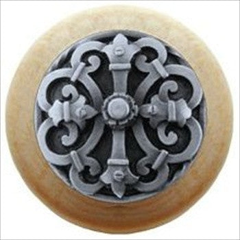 Notting Hill NHW-776N-AP: Chateau Cabinet Knob - Natural/Antique Pewter