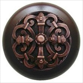 Notting Hill NHW-776W-AC: Chateau Cabinet Knob - Dark Walnut/Antique Copper