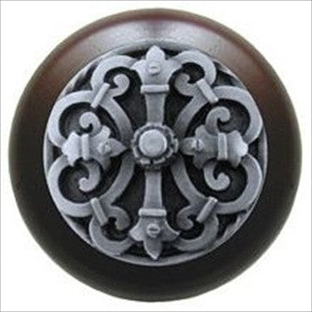 Notting Hill NHW-776W-AP: Chateau Cabinet Knob - Dark Walnut/Antique Pewter