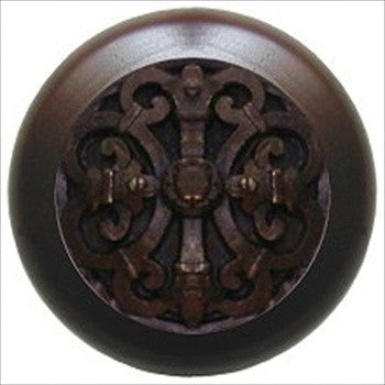 Notting Hill NHW-776W-DB: Chateau Cabinet Knob - Dark Walnut/Dark Brass