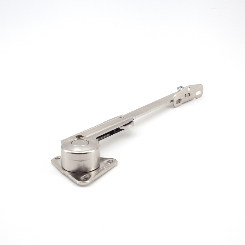 Sugatsune NSDX-10RK/TV: Short Arm Adjustable Soft Down Lid Stay (right) - Nickel
