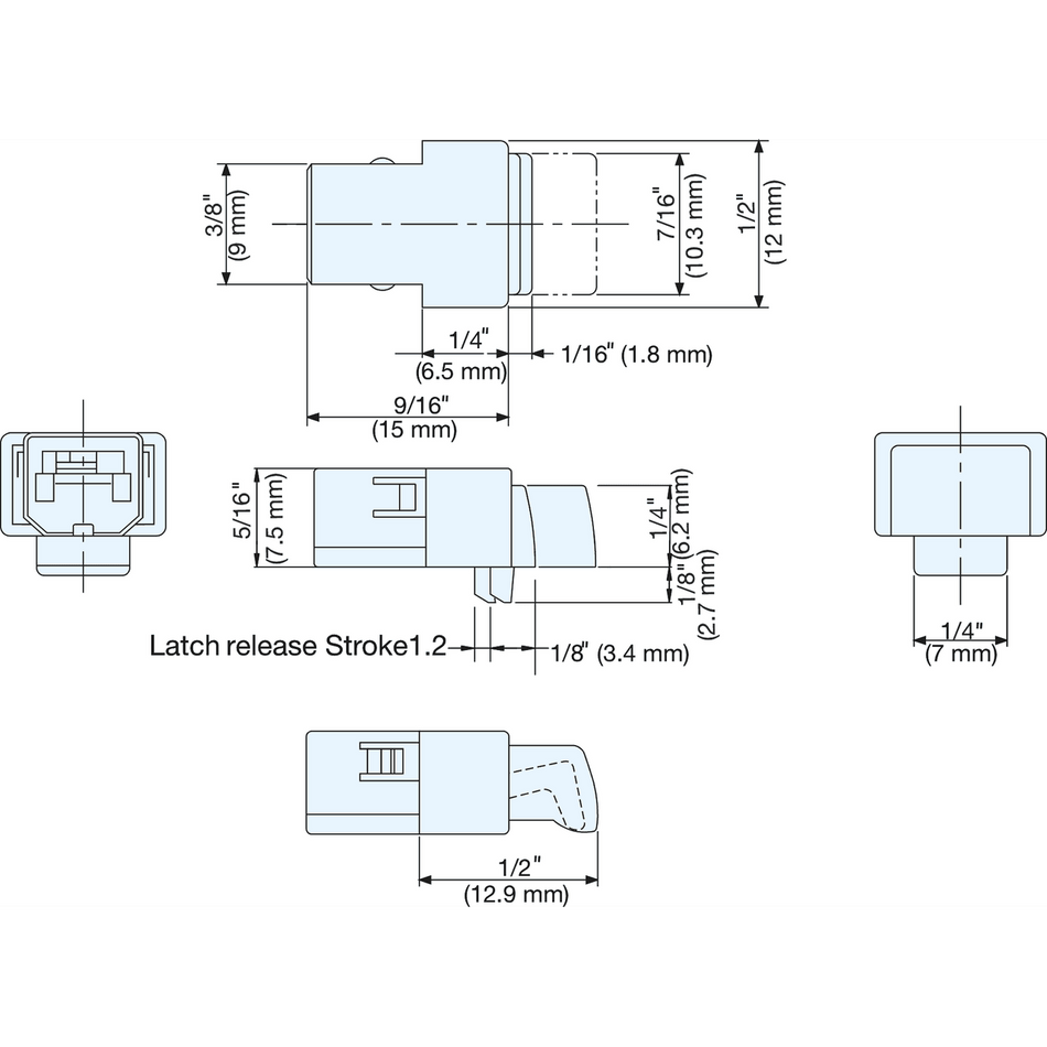 Sugatsune NS-2: 15mm Non-Magnetic Mini Touch Latch - Black