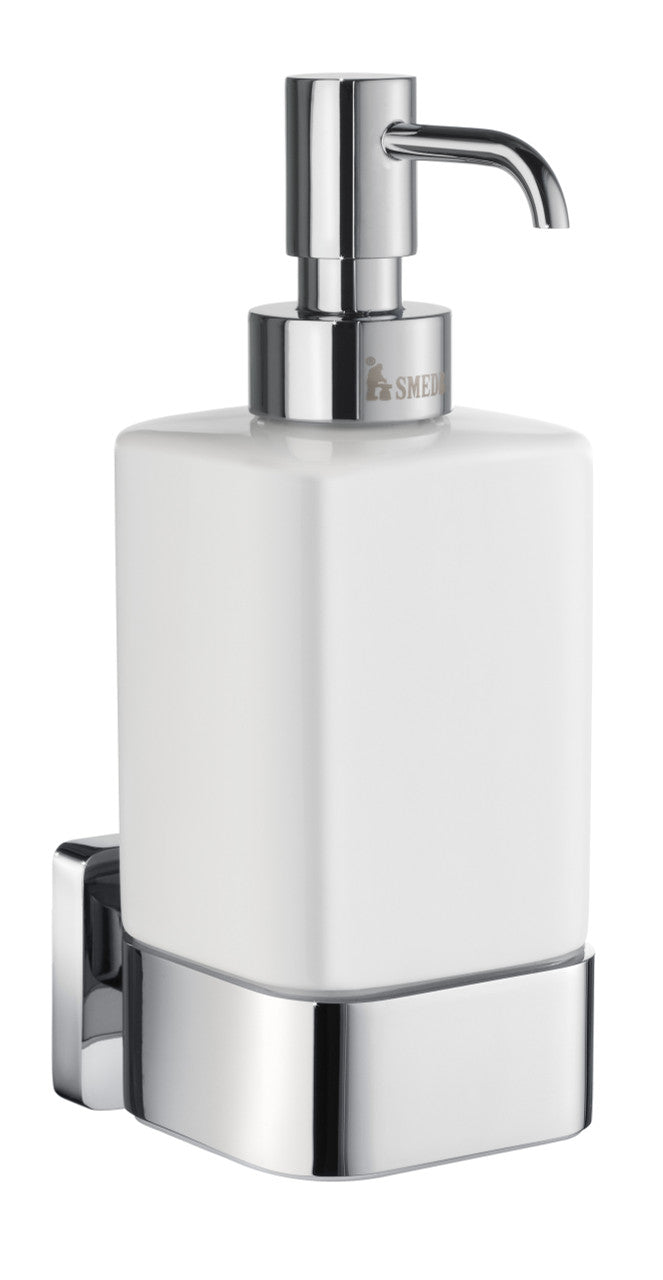 Smedbo OK469P: Ice Wall-Mounted Soap Dispenser - Polished Chrome/Porcelain