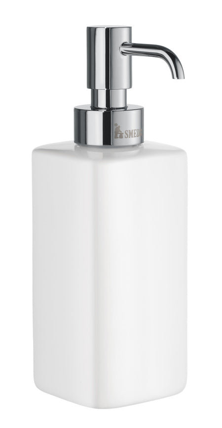Smedbo OK470P: Ice Freestanding Soap Dispenser - Polished Chrome/Porcelain