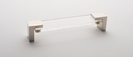 Sietto P-1200-PN: 5-5/8" cc Affinity Cabinet Pull - Clear w/Polished Nickel Base