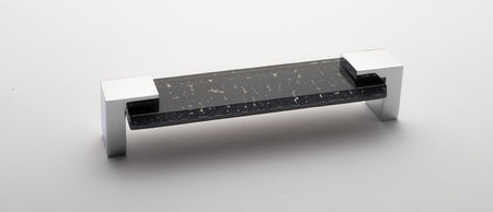 Sietto P-1202-PC: 5-5/8" cc Affinity Cabinet Pull - Slate Grey w/Polished Chrome Base