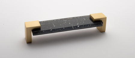 Sietto P-1202-SB: 5-5/8" cc Affinity Cabinet Pull - Slate Grey w/Satin Brass Base