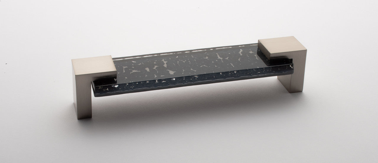 Sietto P-1202-SN: 5-5/8" cc Affinity Cabinet Pull - Slate Grey w/Satin Nickel Base