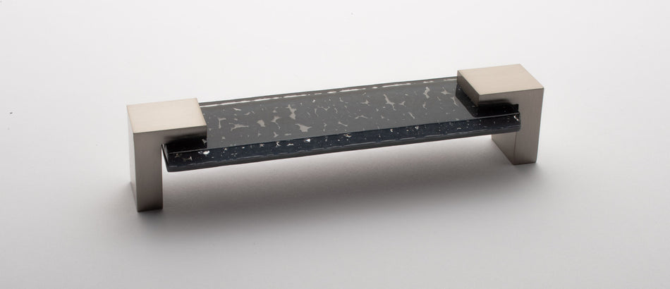 Sietto P-1202-SN: 5-5/8" cc Affinity Cabinet Pull - Slate Grey w/Satin Nickel Base
