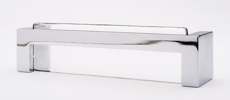 Sietto P-1800-PC: 128mm cc Skyline Cabinet Pull - Clear w/Polished Chrome Base