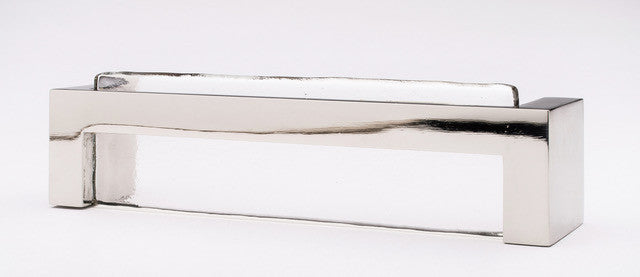 Sietto P-1800-PN: 128mm cc Skyline Cabinet Pull - Clear w/Polished Nickel Base