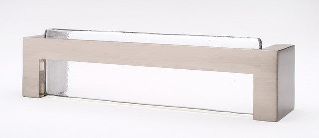 Sietto P-1800-SN: 128mm cc Skyline Cabinet Pull - Clear w/Satin Nickel Base