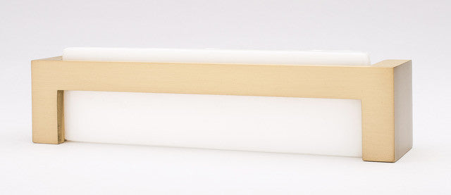 Sietto P-1801-SB: 128mm cc Skyline Cabinet Pull - White w/Satin Brass Base
