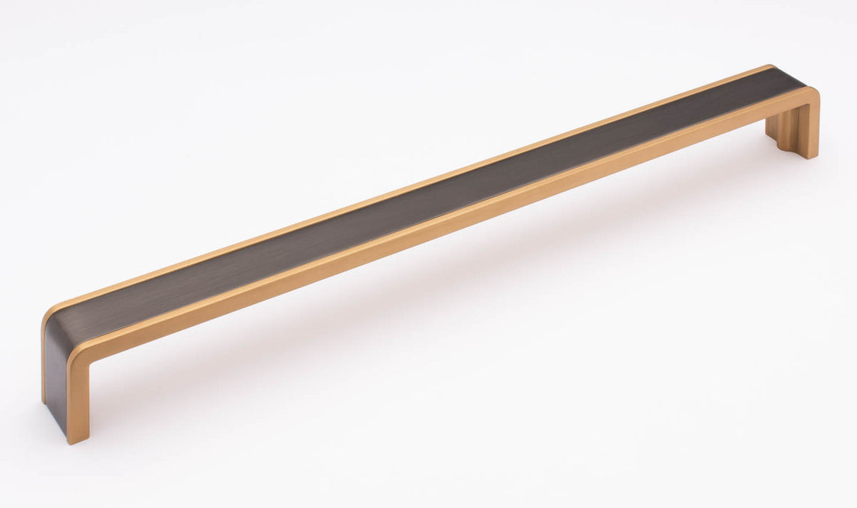 Sietto P-2000-12-G-SB: 12" cc Fusion Cabinet Pull - Gunmetal/Satin Brass