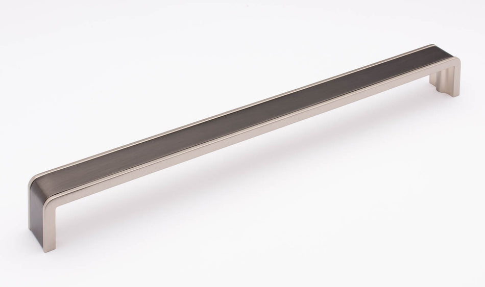 Sietto P-2000-12-G-SN: 12" cc Fusion Cabinet Pull - Gunmetal/Satin Nickel